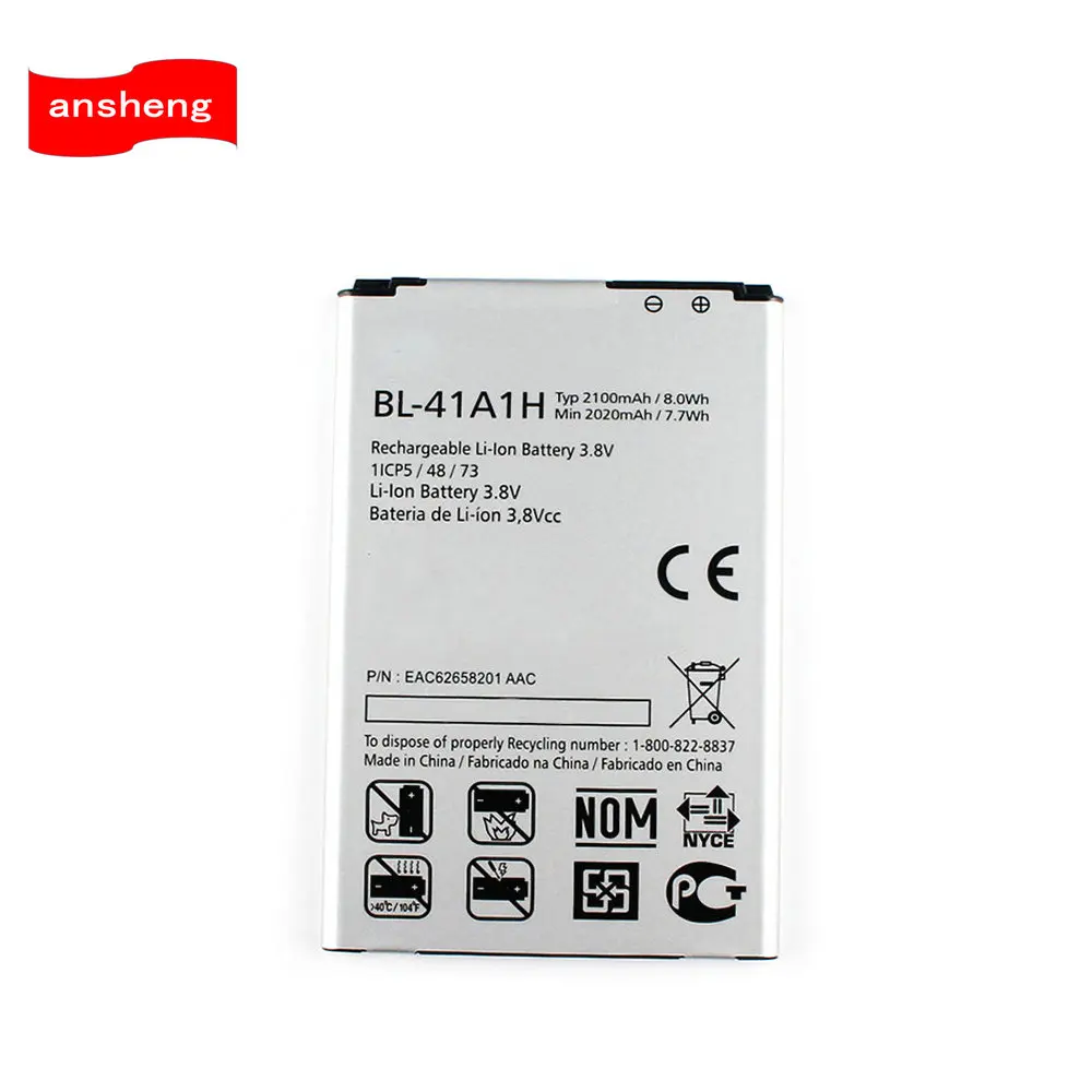 High Quality 2100mAh BL-41A1H EAC62638301 Battery For LG Optimus F60 D390N BL41A1H Mobile Phone