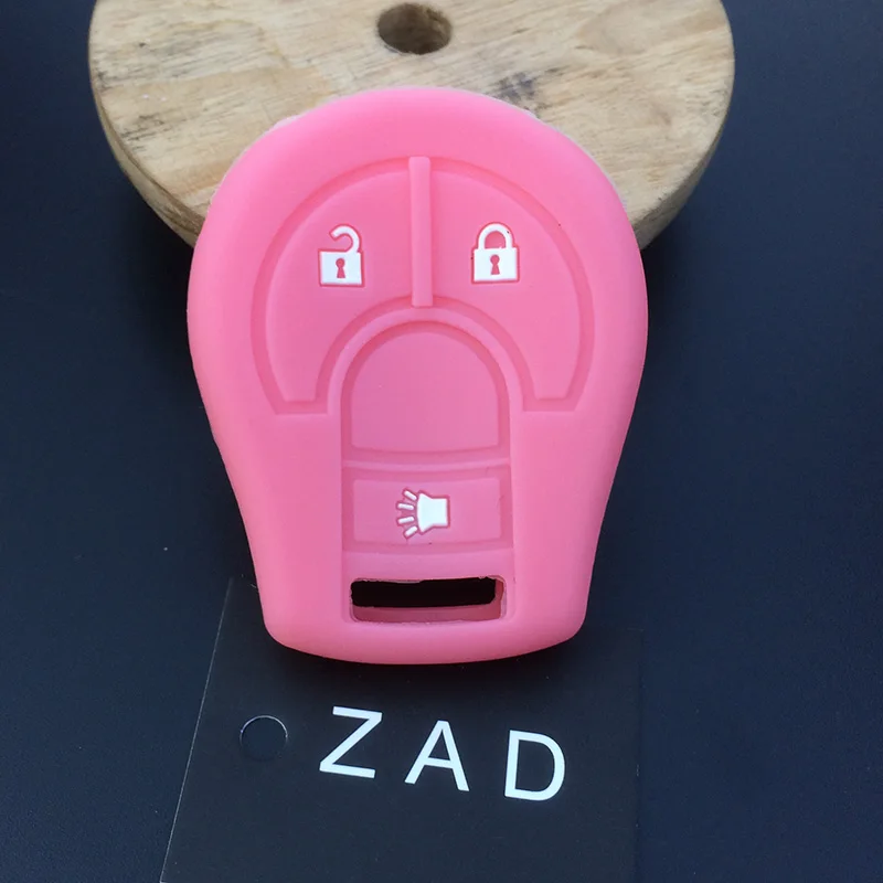 ZAD 3button Silicone car Key Case Cover set For Nissan March Tiida Altima Armada Cube Juke Maxima Pathfinder Rogue Sentra Versa