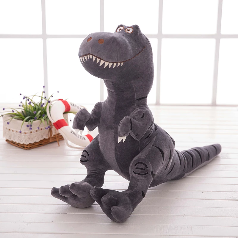 

cartoon dinosaur plush toy dark gray dinosaur about 80cm throw pillow birthday gift b0707