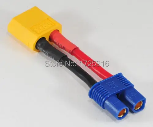 

20 pieces XT60 To EC3 12AWG Soft Silicone Wire Switch Cable Connector L=50mm