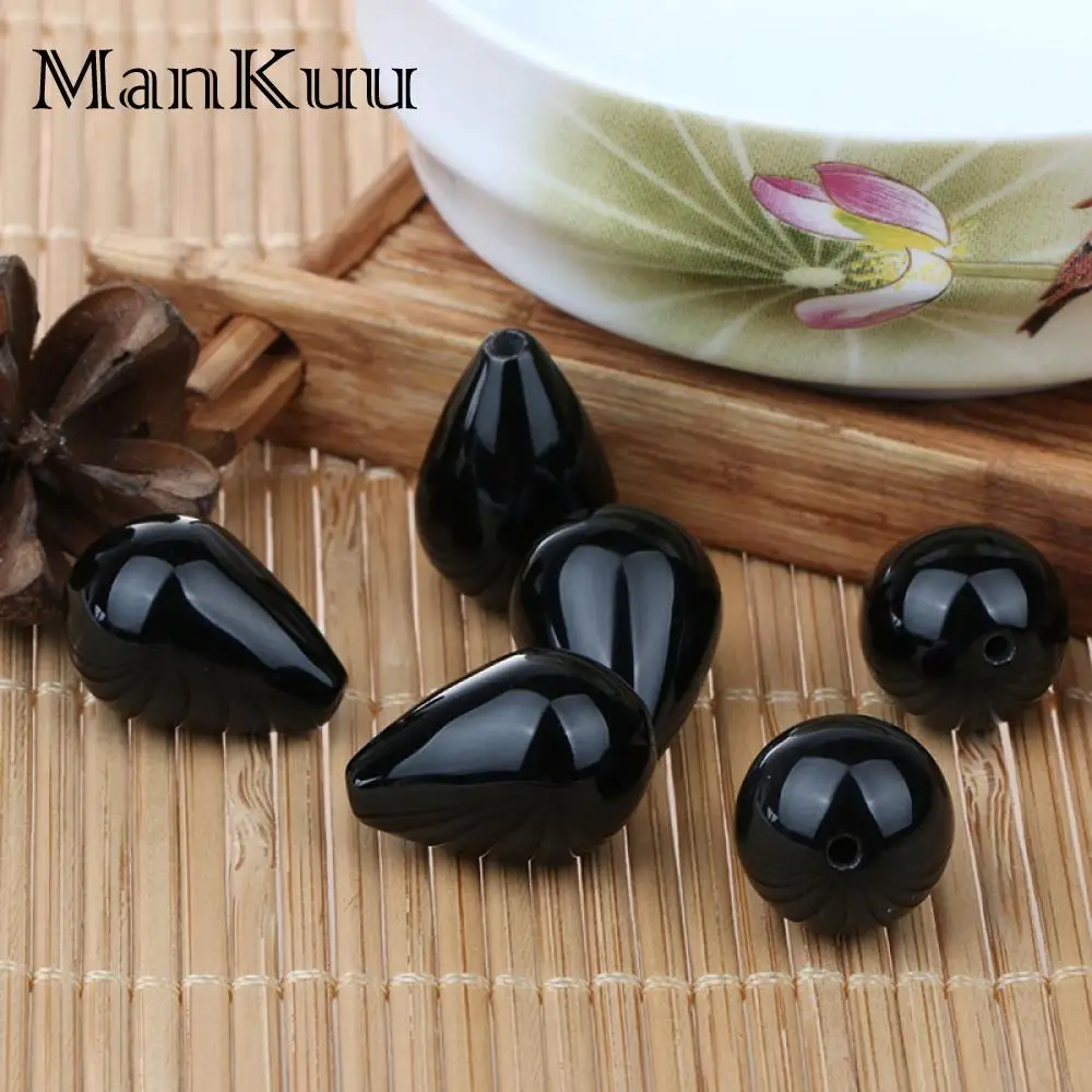 SHINYGEM Natural Stone Handmade Beads Simple Water Drop Shape 13*18mm Fashion Round Smooth Jewelry Making Fine Wholesale 10PCS