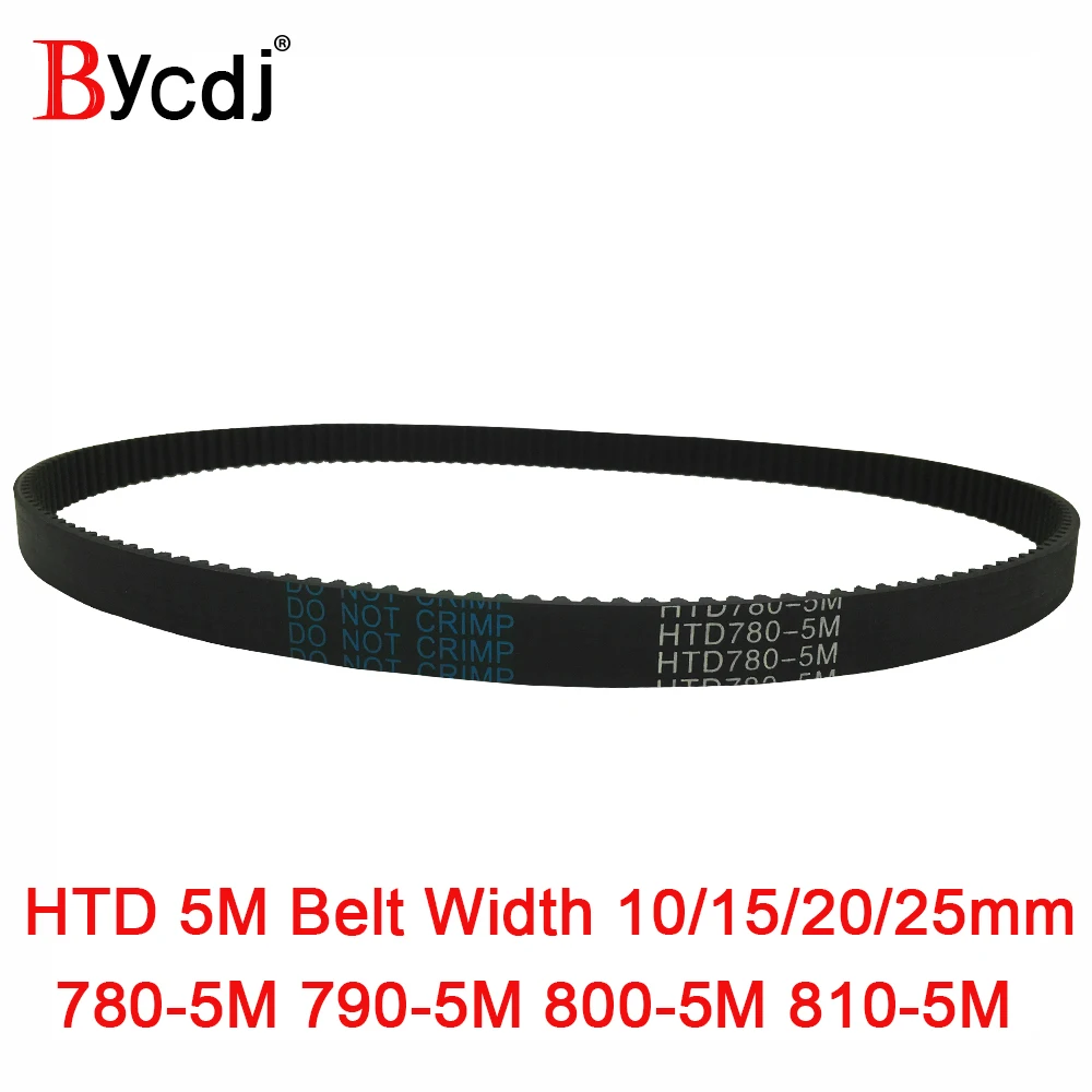 Arc HTD 5M Timing belt C=780/790/800/810 width10/15/20/25mm Teeth 156/158/160/162 synchronous Belt 780-5M 790-5M 800-5M 810-5M