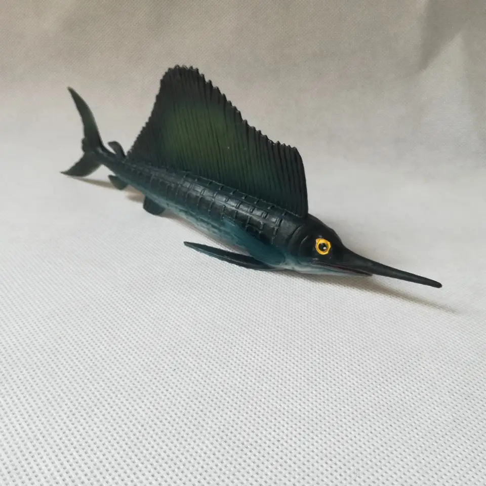 simulation swordfish Marine life Static Plastic toy 21x4x7cm model Environmental PVC Cognition prop  decoration toy gift h0079