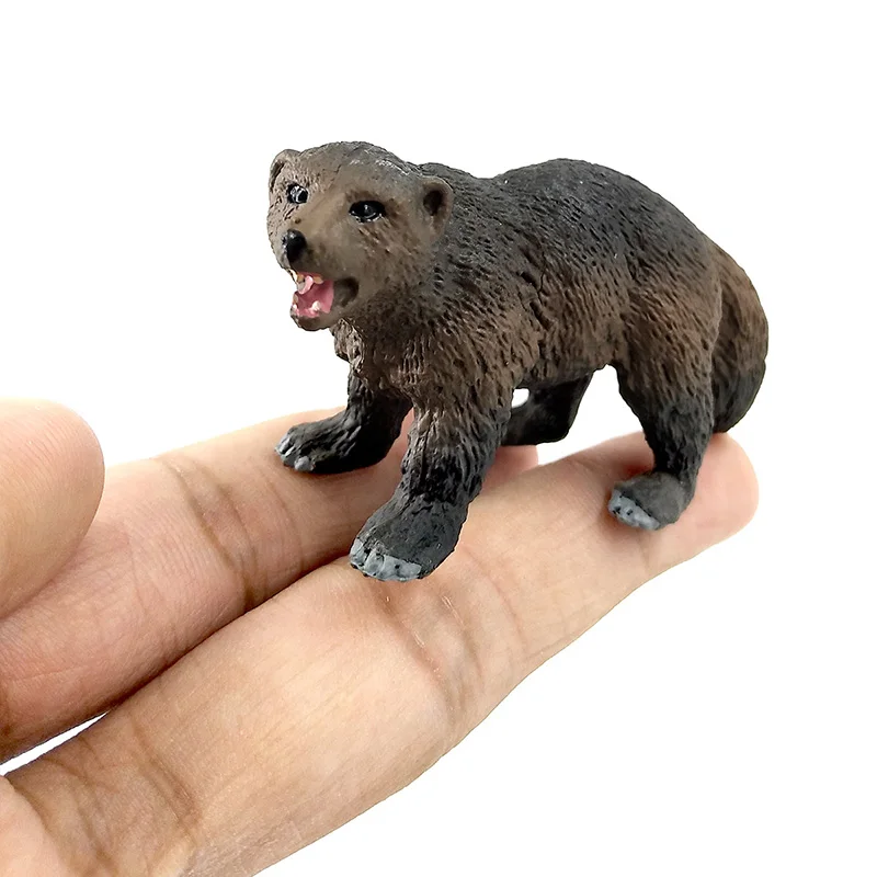 Simulation forest wild animal model one piece Badger Wolverine Anteater Beaver Bear action figure PVC toy figurine Gift For Kids