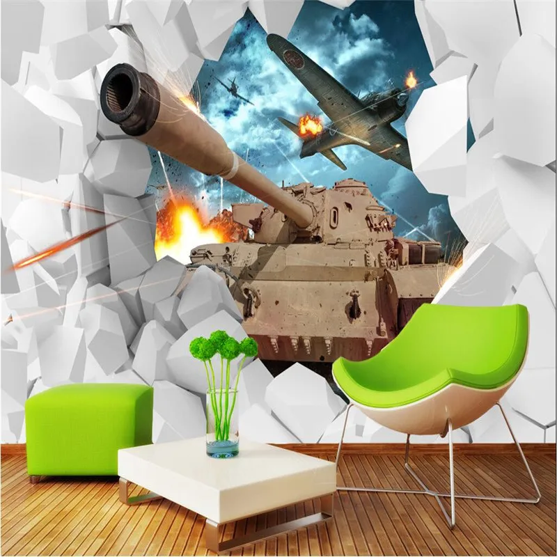 

Beibehang papel de parede фрески обои World of Tanks игровая комната детский сад мультяшное украшение большая настенная роспись
