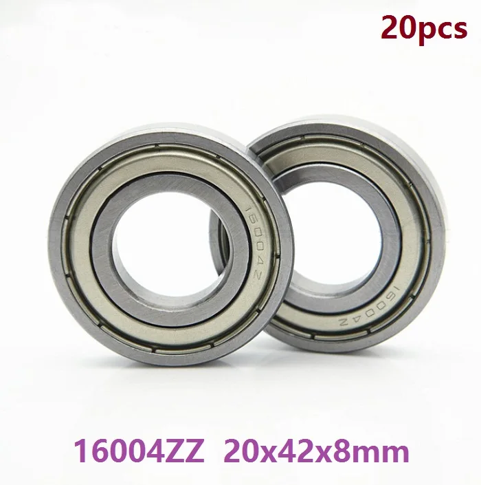 

20pcs/lot bearing 16004Z 16004ZZ 16004 Z ZZ double shielded 20x42x8 mm Deep Groove Ball bearing 20*42*8mm