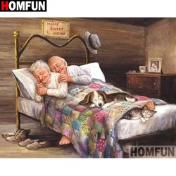 HOMFUN punta quadra/rotonda 5D pittura diamante DIY 