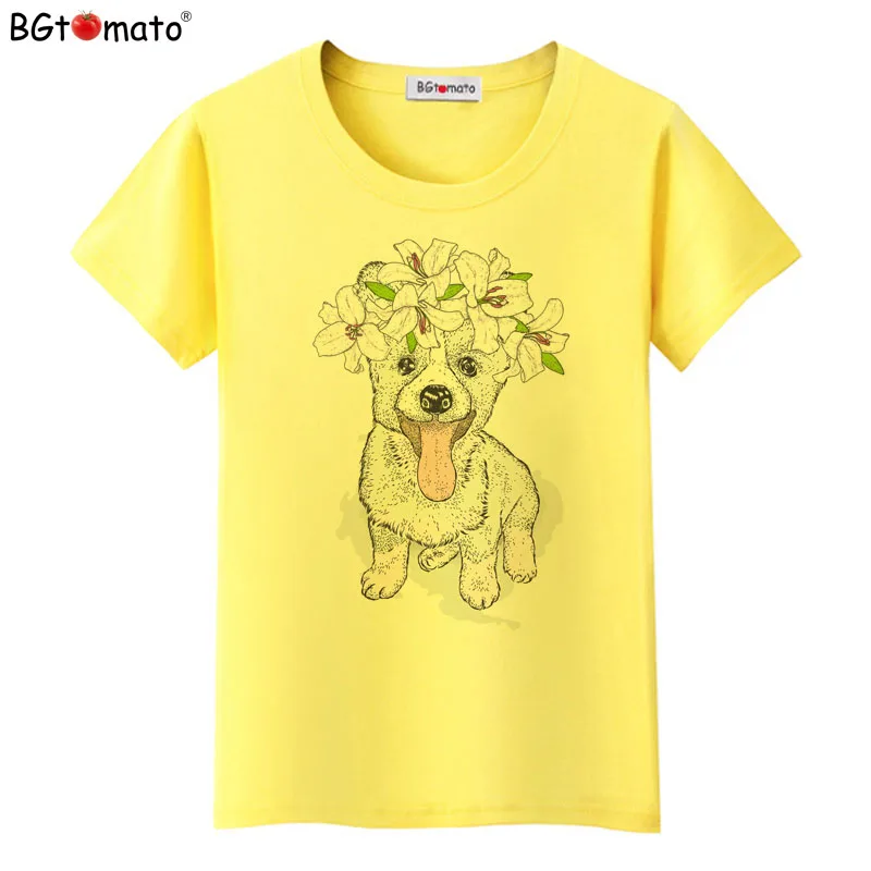 BGtomato New Style T shirt Lovely cute dog shirts women Cute design funny Shirts Hot sale short sleeve casual Tops