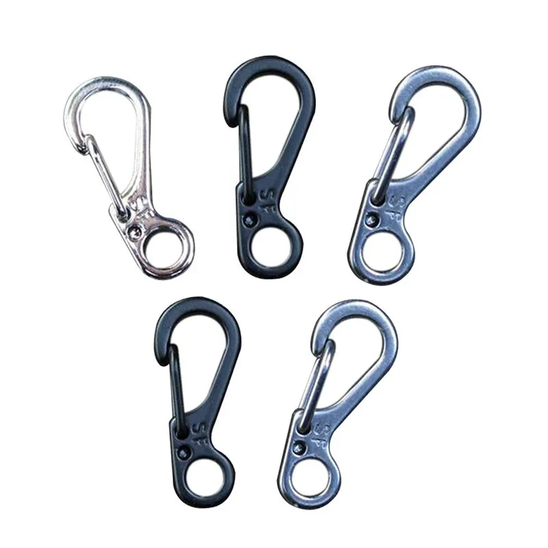 

500pcs/lot Spring Buckle Snap Alloy Nickel-free Plating Mini Key Ring Carabiner Bottle Hook Paracord Camping Accessories