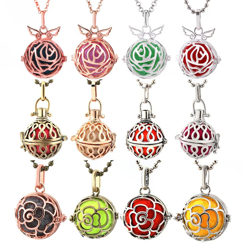 2024 carillón de México hueco Vintage medallón collar joyería música alas de Ángel bola collar para embarazadas colgante accesorios exquisitos