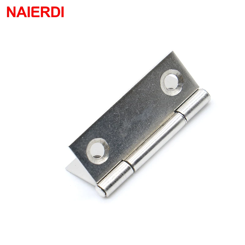 NAIERDI 20pcs Cabinet Hinges 1.5Inch Stainless Steel Mini Drawer Jewelry Box Hinge Silver Door Hinge For Decoration Hardware