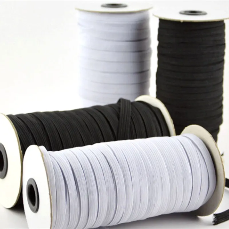 5 Meters/Lot Black White Flat Elastic Bands For Sewing Clothing Pants Stretch Belt DIY Elastic Bands Clothing Sewing Accessories