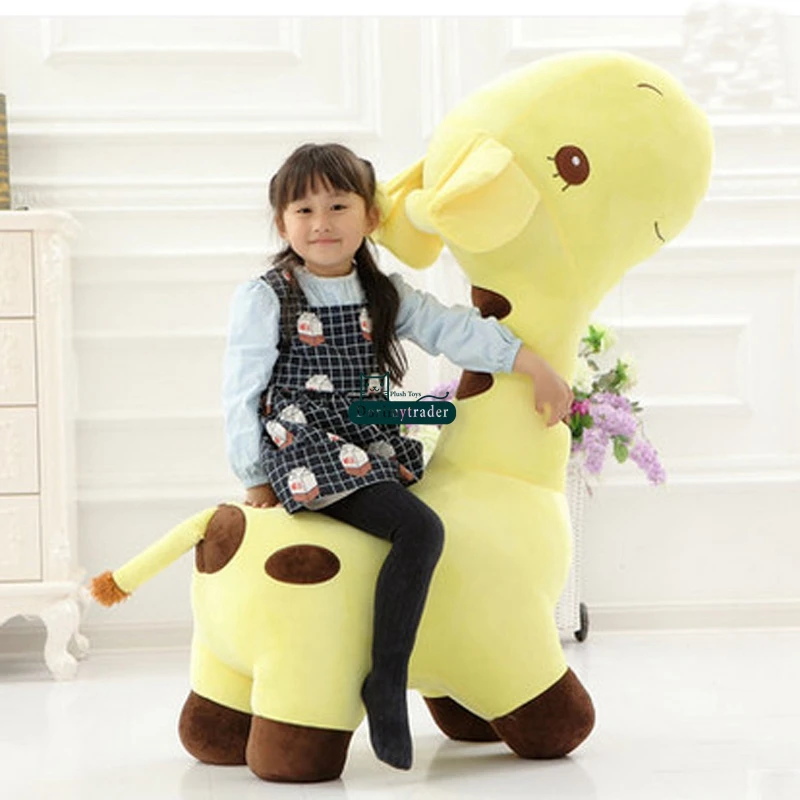 

Dorimytrader Jumbo Animal Giraffe Plush Chair 125cm Stuffed Soft Cartoon Giraffe Leisure Sofa Toy Load 80kg Children Present