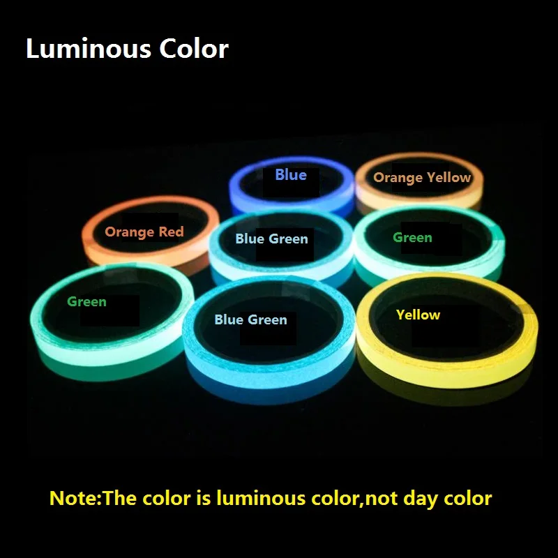 1cm*10M Noctilucent Decorative Strip PET Luminous Tape Self-adhesive Stage Striking Warning Safety Tapes Glowing Sticker