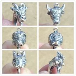 925 Sterling Silver Animal Lobster Clasp Chinese Zodiac Ox Pig Monkey Rabbit Rooster Goat Clasp