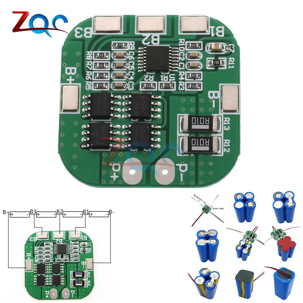 4S 14.8V / 16.8V 20A Peak Li-ion BMS PCM Battery Protection Board BMS PCM for Lithium LicoO2 Limn2O4 18650 LI Battery Module