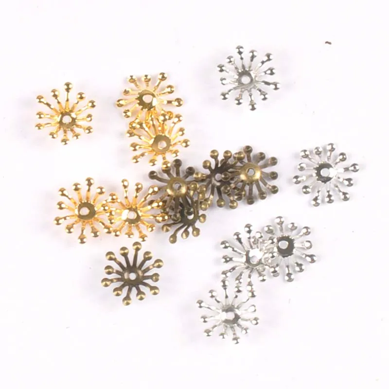 Bộ 50 Vintage 3 Màu Hoa Trống Thiết Lập Filigree Đeo Đầu Kết Nối Charm Phát Hiện Cho Trang Sức Làm 12.5Mm YKL0746