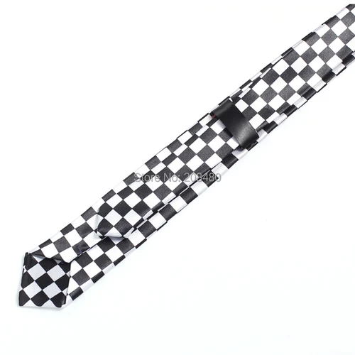 Imagen 2 del producto Corbata para mujer, vestido Formal, regalo, camisas de boda, corbatas para hombre, 2 pulgadas de ancho, cuadros blancos, clásico, envío directo