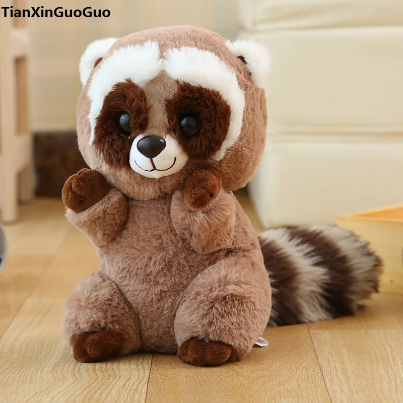 

about 26cm cartoon raccoon plush toy lovely gray raccoon soft doll baby toy creative birthday gift s0868