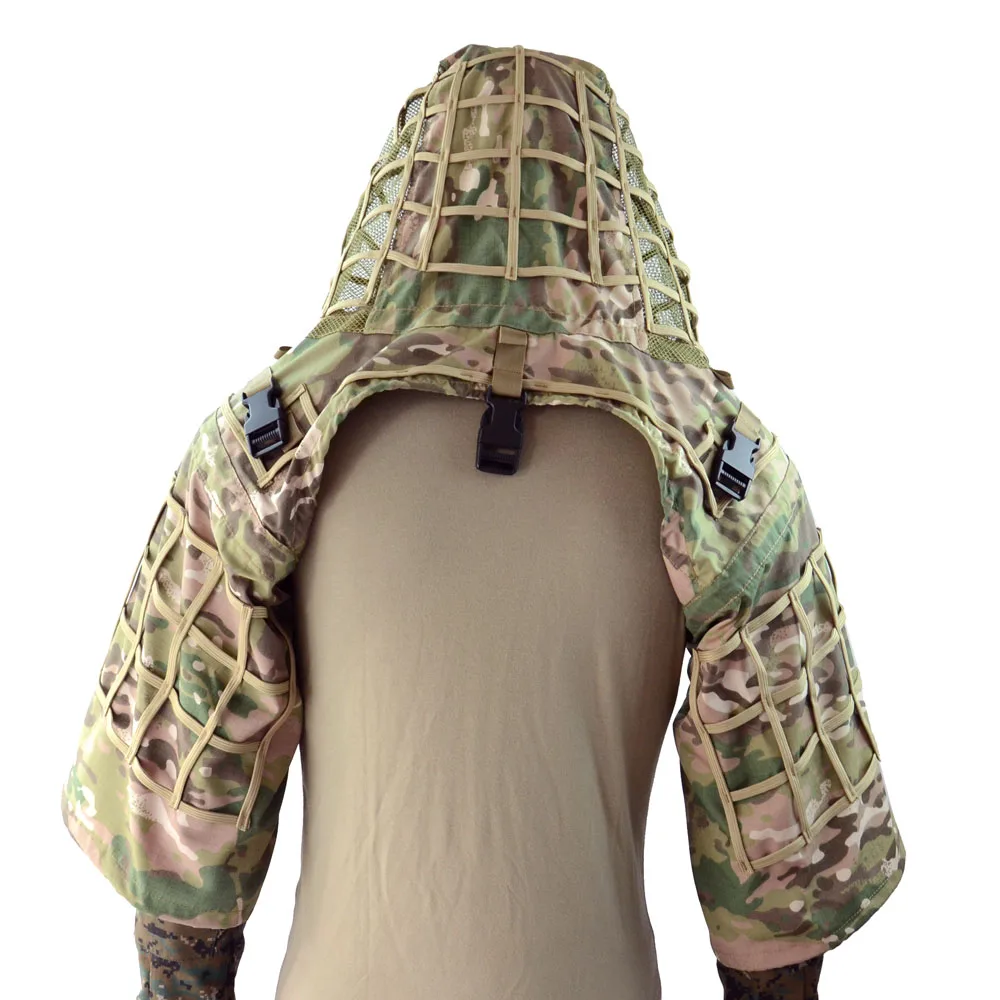 ROCOTACTICAL Breathable Sniper Ghillie Suit Foundation Camouflage Hunting Ghillie Suit Woodland/CP/Digital Woodland/ACU