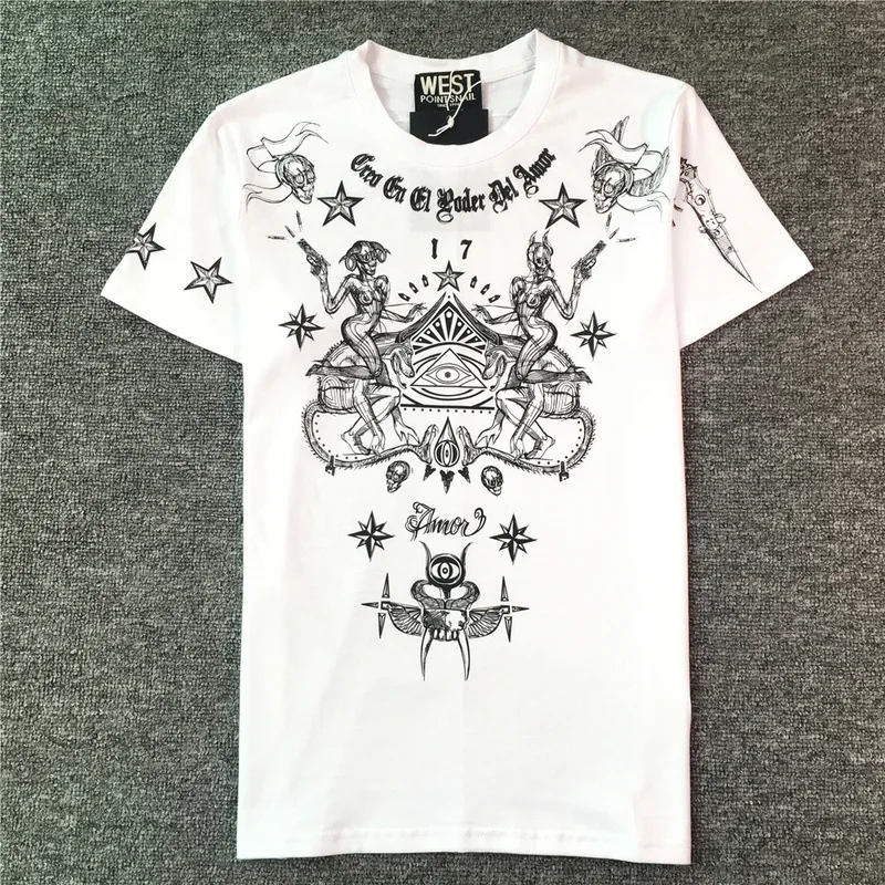 New 2019 Men Novelty Devil Snake 74 Stars Classic T Shirts T-Shirt Hip Hop Skateboard Street Cotton T-Shirts Tee Top Kenye #042