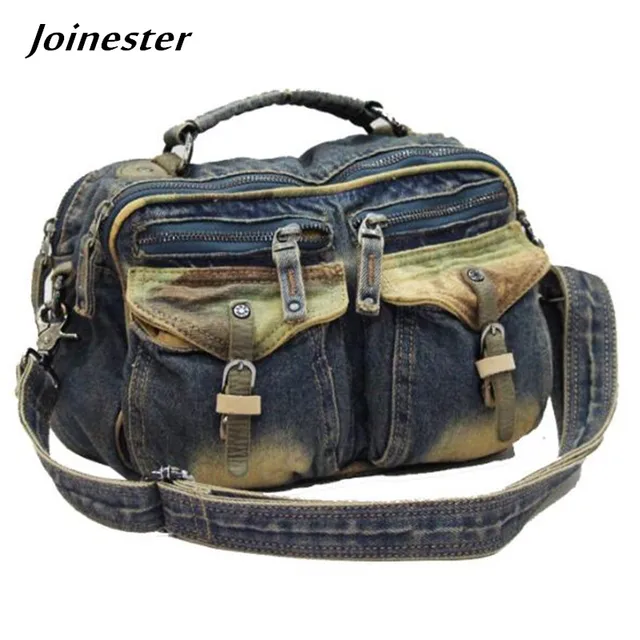 Torebki jeansowe na co dzień dla kobiet kopertówka dżinsy pasek z klamrą torby kurierskie Crossbody damska torba na ramię z kieszonką