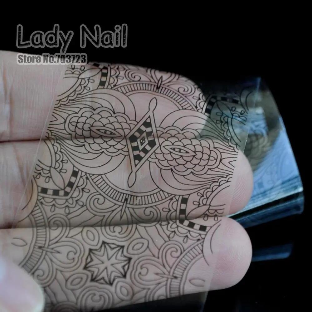 100cm*4cm Black Lace Paper-cut Style Transfer Foil Nail Art Stickers Nail Paper Glue Polish DIY Decals Nails Manicure Tools 215