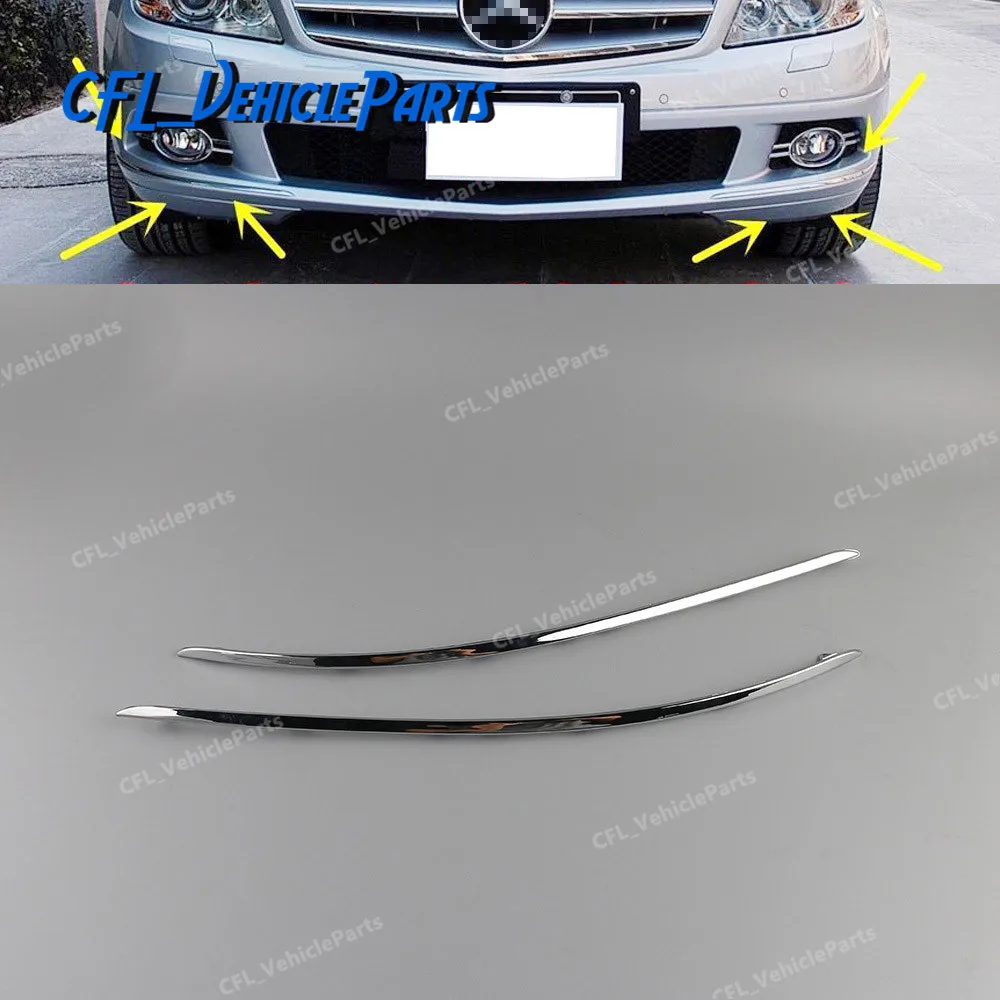 Front Bumper Chrome Trim Molding Left Right 2048850821 2048850721 For Mercedes-Benz W204 C300 C350 2008 2009 2010 201