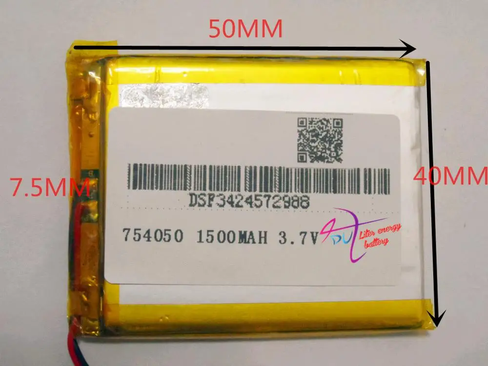 tablet battery  3.7V,1500mAH,[754050] PLIB; polymer lithium ion / Li-ion battery for dvr,GPS,mp3,mp4,cell phone,speaker