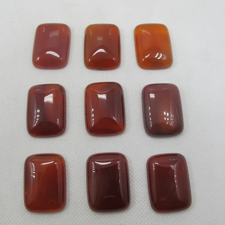 Charming Natural Red Carnelian Agate Bead Cabochon 22x30mm Rectangle Gem stone Jewelry Cabochon Stone Ring Face 5pcs/lot