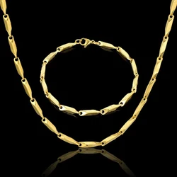 Vintage Jewelry Sets For Women/Men Trendy Choker Necklace Bracelet Set Wholesale 3MM Steel Chain Male , Gift Set