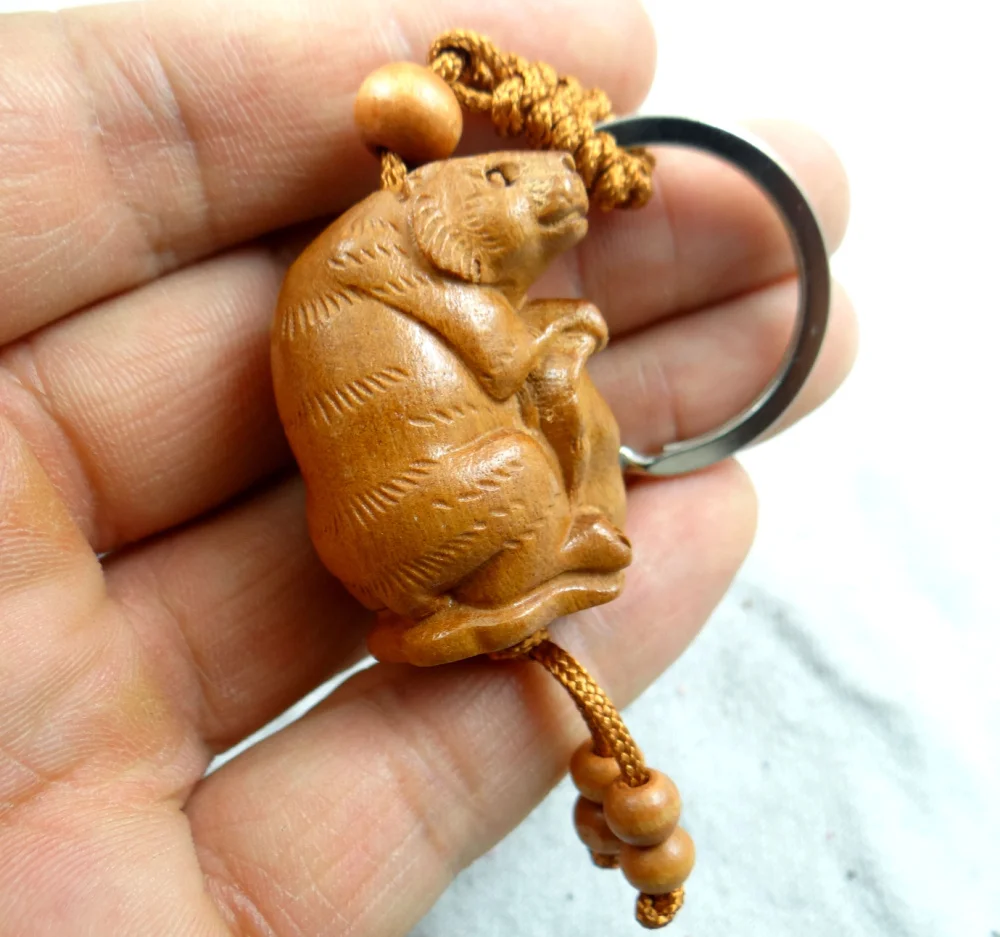 Natural Mahogany Three-dimensional Engraving tiger Keychain Key Chain Lifelike Key Ring Jewelry Gift For Men Women dropship 1pcs