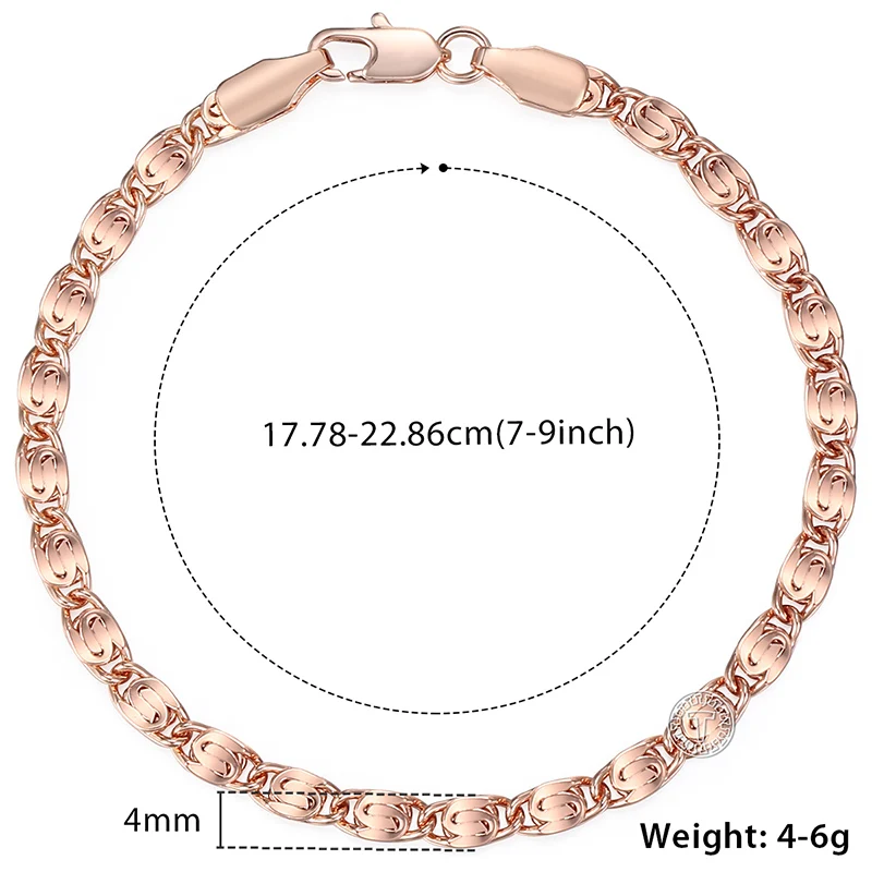 Jewelry Set For Women Men Rose Gold Bracelet Neckalce Set Snail Chain 2018 Fashion Dropshipping Jewelry Gifts Male 4mm KGS181