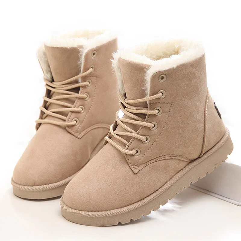 Women Boots Winter Warm Snow Boots Women Faux Suede Ankle Boots For Female Winter Shoes Botas Mujer Plush Shoes Woman WSH3132