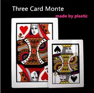 High Quality Pvc Material 1 PC Three Card Monte (Q, K) 45*30cm,Magic Tricks,Classic,Illusions,Stage Magic,Fun,Magic Show