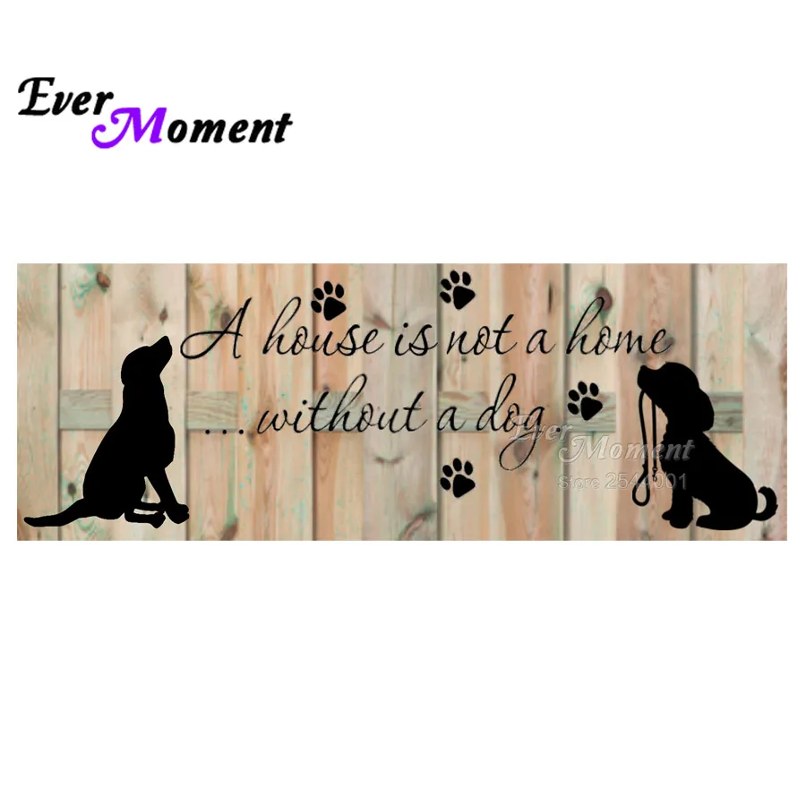 

Ever Moment 5D Diy Diamond Painting Cross Stitch Dog Home by Jutta Diamond Embroidery Painting Full Mosaic Kit Craft ASF911