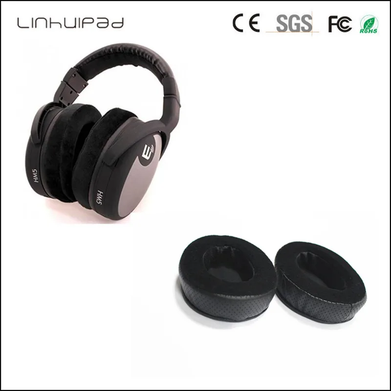 Linhuipad 1pairs Replacement Memory Foam Earpads leather ear cushion Suitable For Brainwavz HM5 Many Other Large Over Headphones