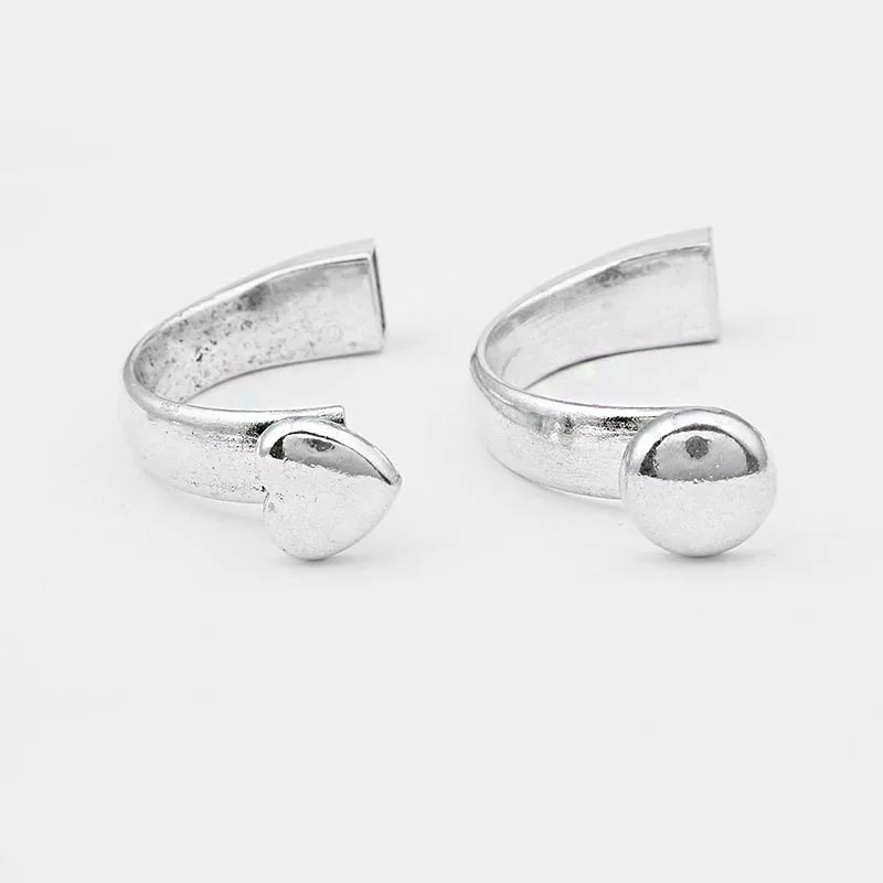3PCS Antique Silver Half Cuff Bracelet Clasp Heart Hook Clasp For 10*5mm Leather Cord DIY Bracelet Jewelry Making Findings