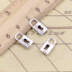 20pcs Charms Lock 14x8mm Tibetan Bronze Silver Color Pendants Antique Jewelry Making DIY Handmade Craft