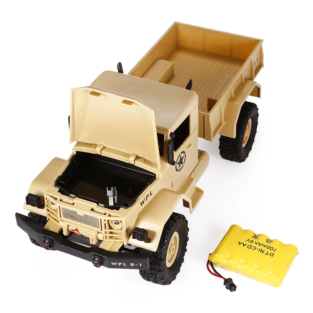 WPL B-14 B14 RC Cars 1:16 Mini Off-Road RC Military Truck RTR Four-Wheel Drive /Metal Suspension Beam Bright LED Light Gifts Toy