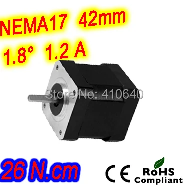 Nice Quality Stepper Motor 17HS15-1206S L 39 mm  Nema17  with 1.8 deg  1.2 A  26 N.cm and  unipolar 6 lead wire