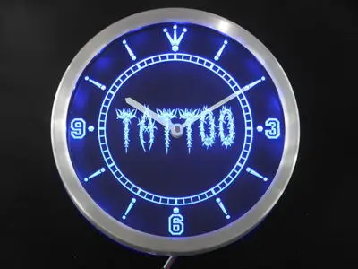 nc0292 Tattoo Shop Neon Light Signs LED Wall Clock