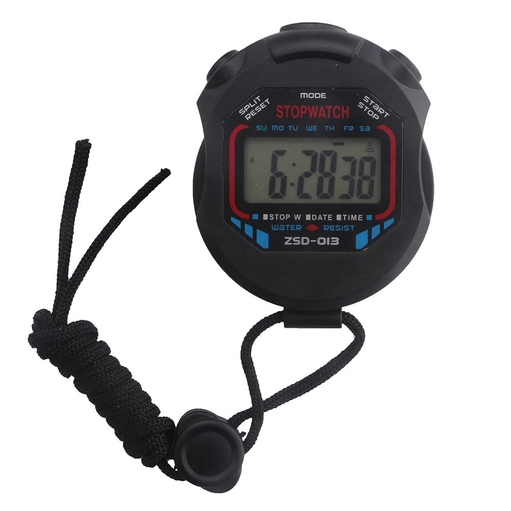 Handheld Digital LCD Chronograph Sports Counter Stopwatch Timer Alarm Stop Watch