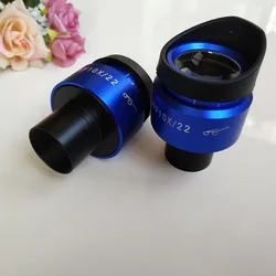 Fantastico! WF10X 22mm Blue Shell Zoom regolabile High Eyepoint microscopio biologico lente oculare 23.2mm con protezioni per gli occhi in gomma