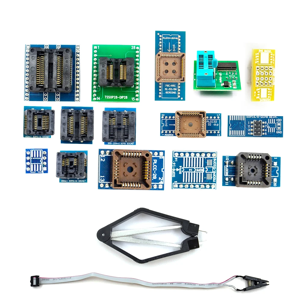 SOP28 SOP8 SOP20 SOP16 PLCC44 32 28 20 IC Extractor 16 PCS Adapters Sockets for TL866II PLUS/CS/A RT809H programmer