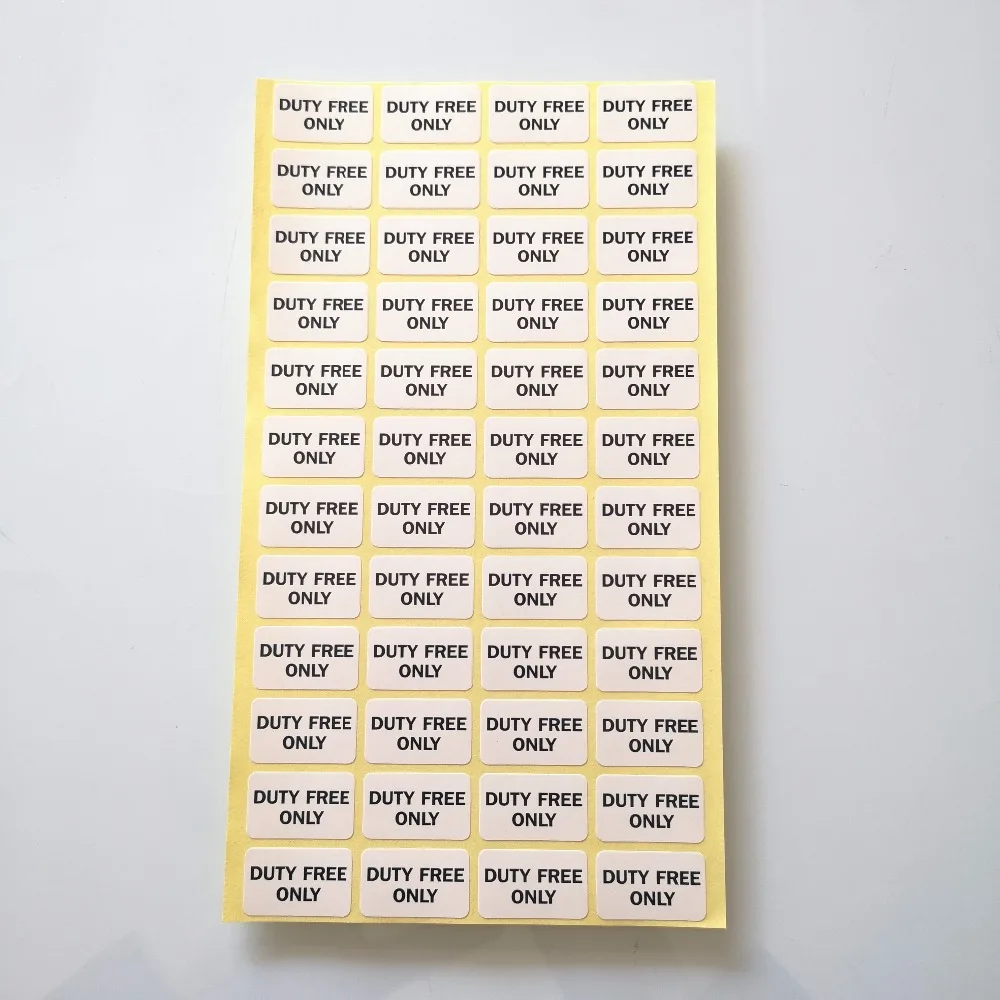 1200 Stück 25 x 15 mm NUR DUTY FREE Selbstklebender, glänzender Kunstdruckpapieraufkleber für Duty-Free-Store-Werbung, steuerfreie Einkaufsprodukte – Detail 2