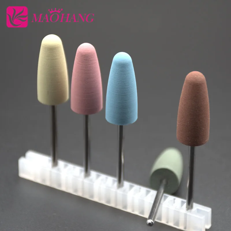 5pcs/lot Rubber Nail Drills Bits Stone Ceramic Milling Corundum Cutters Brush Electric Machine Rotary Polish Manicure Tools