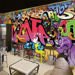 custom papel de parede bar corridor background Large mural Cafe street art graffiti wall paper bedroom wallpaper home decoration