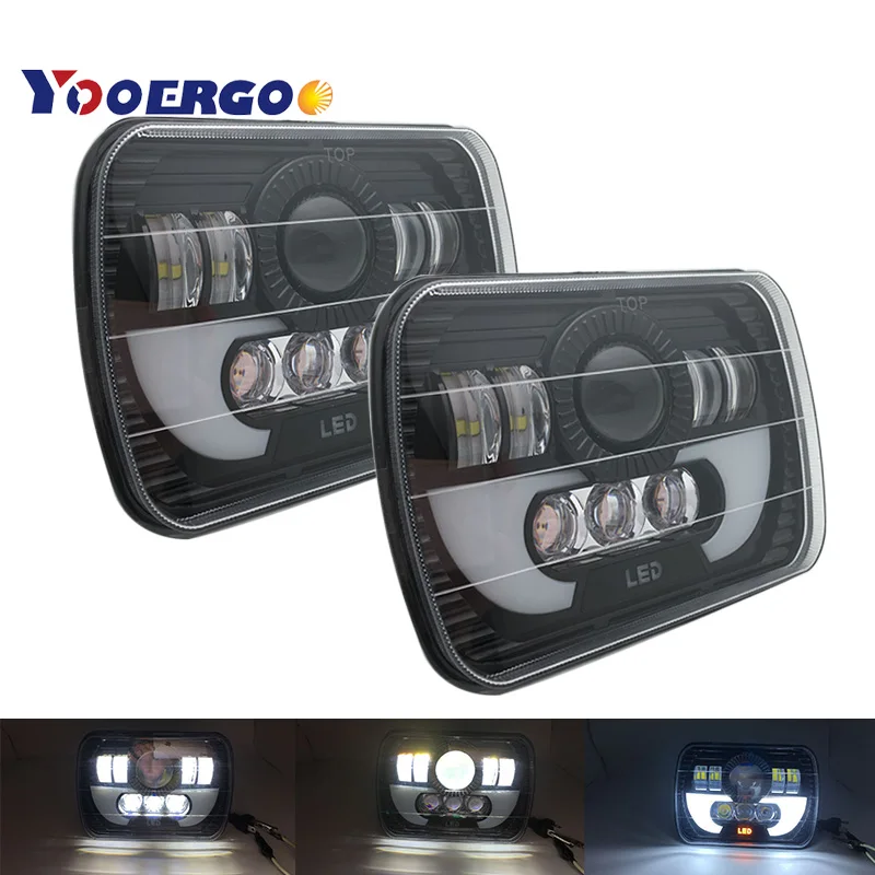 

Car 7x6 5x7 Inch 90W Projector Sealed Beam Head Light LED Headlight With DRL For Jeep Cherokee XJ Truck 4X4 Offroad