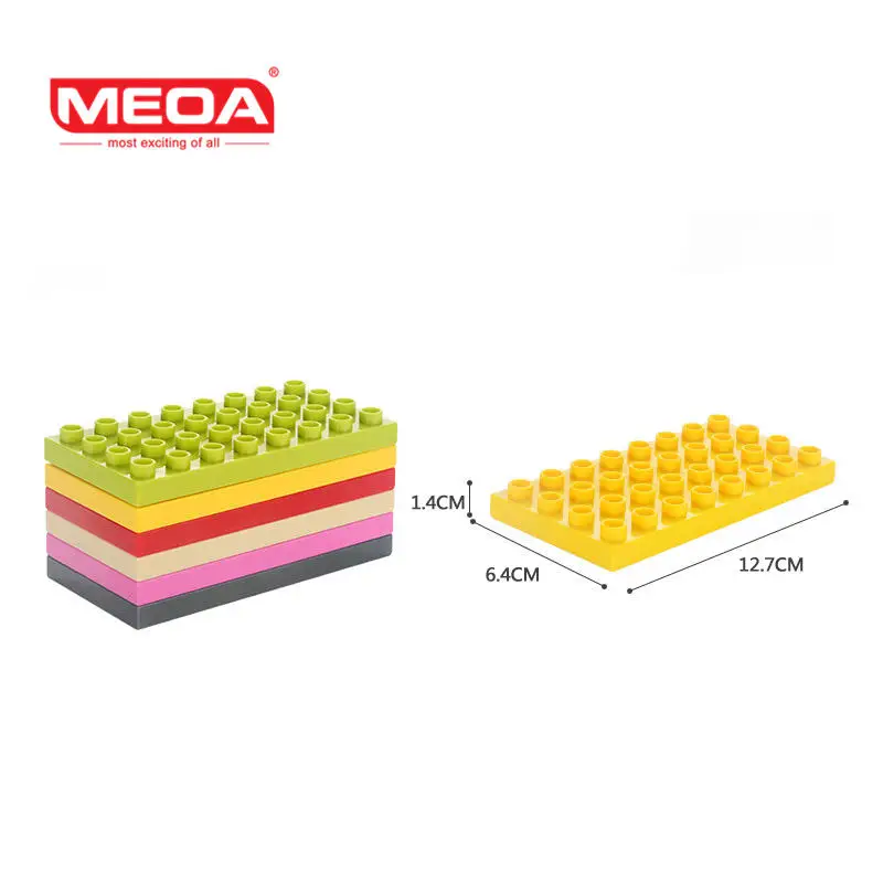 

10pcs/lot 4x8 Baseplate Large Building Blocks Parts 32 Holes Baseboard Big size Blocks Accessory with Logo Duplo